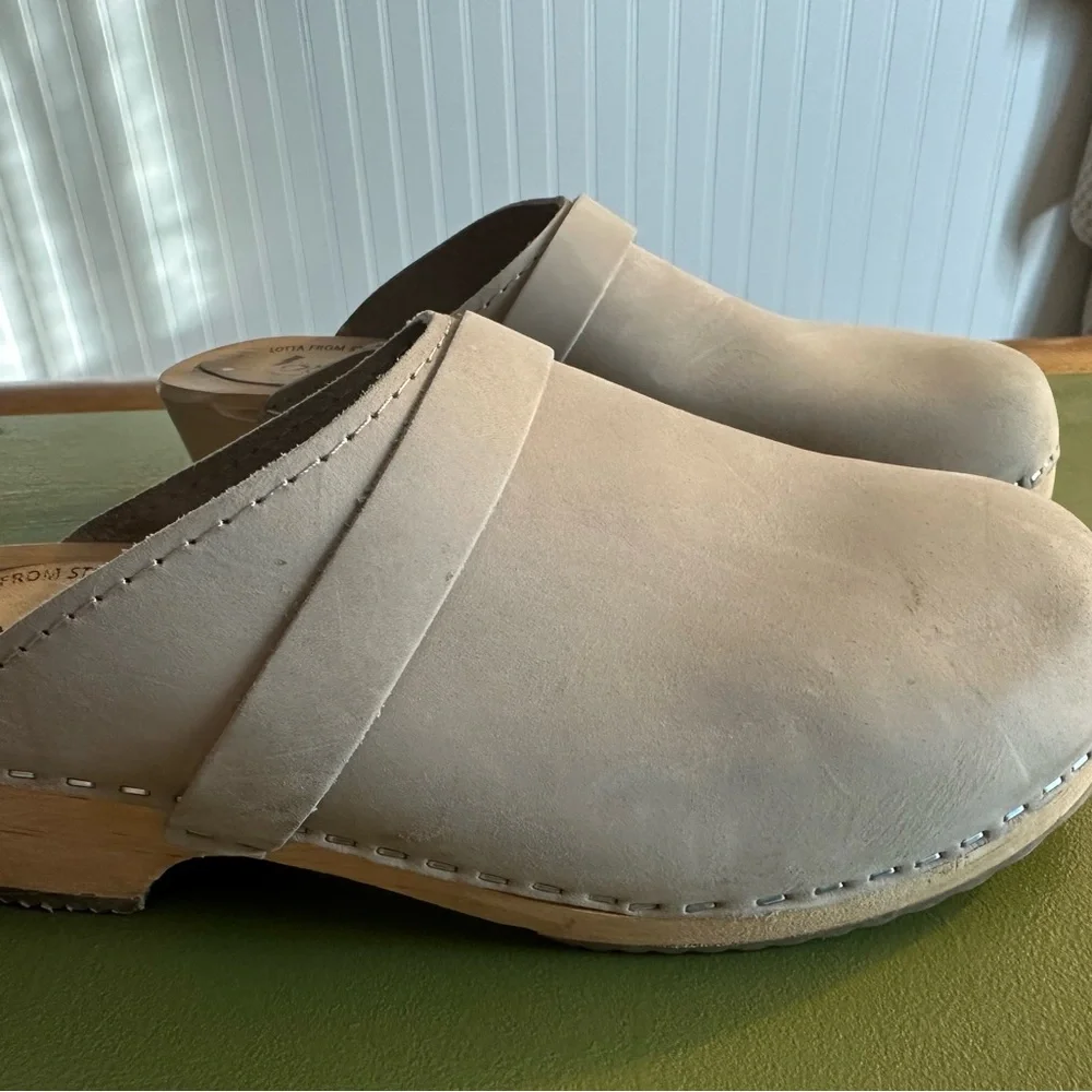 Lotta From Stockholm Beige Platform Clogs